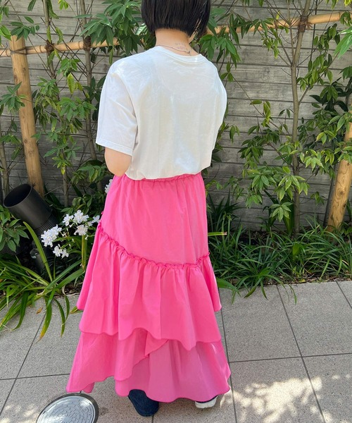 byYOUANCE（バイユアンス）の「アシメフリルロングスカート（スカート・レディース・ホワイト/ブラック/ピンク・FREE）」の12枚目の写真