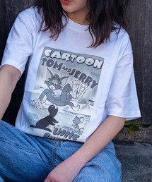 【公式】トムとジェリー 野球PT,モノクロポスター分解PTTシャツ