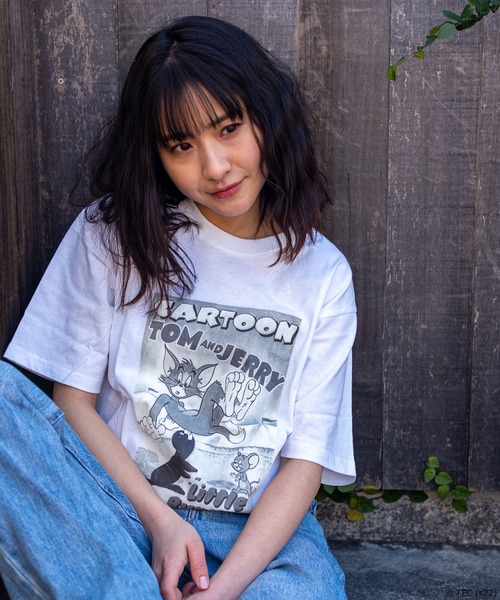 公式】トムとジェリー 野球PT,モノクロポスター分解PTTシャツ（Tシャツ