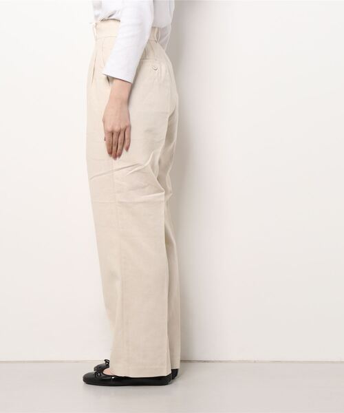 STYLEMIXER(スタイルミキサー)の「リネンツータックパンツ(その他パンツ・レディース・ライトグリーン/ライトベージュ/ダークネイビー・MEDIUM/X-SMALL/SMALL)」の4枚目の写真