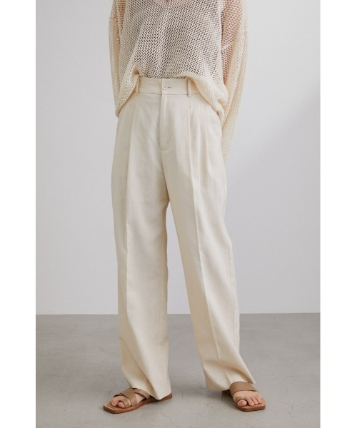 STYLEMIXER(スタイルミキサー)の「リネンツータックパンツ(その他パンツ・レディース・ライトグリーン/ライトベージュ/ダークネイビー・MEDIUM/X-SMALL/SMALL)」の2枚目の写真