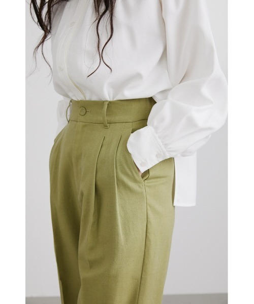 STYLEMIXER(スタイルミキサー)の「リネンツータックパンツ(その他パンツ・レディース・ライトグリーン/ライトベージュ/ダークネイビー・MEDIUM/X-SMALL/SMALL)」の14枚目の写真