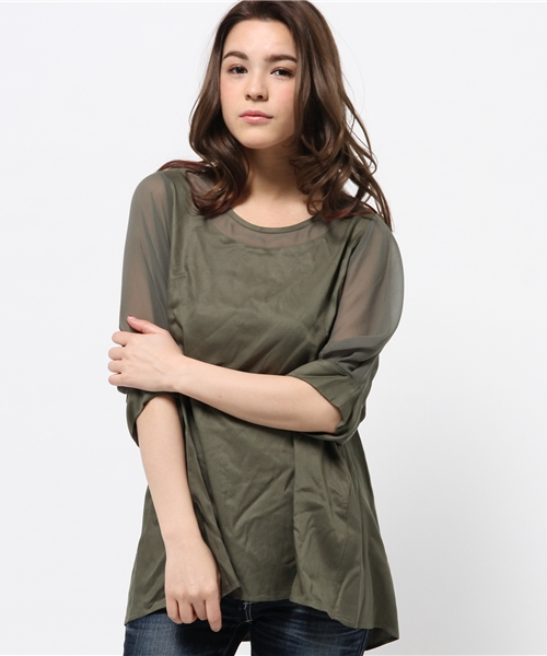 OUTLET（アウトレット）の「【CAPRICIEUX LE'MAGE】パフ袖フレアブラウス（シャツ/ブラウス・レディース・ホワイト/グレー/カーキ・FREE）」の3枚目の写真