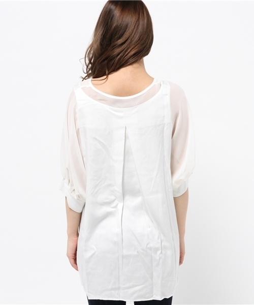 OUTLET（アウトレット）の「【CAPRICIEUX LE'MAGE】パフ袖フレアブラウス（シャツ/ブラウス・レディース・ホワイト/グレー/カーキ・FREE）」の6枚目の写真