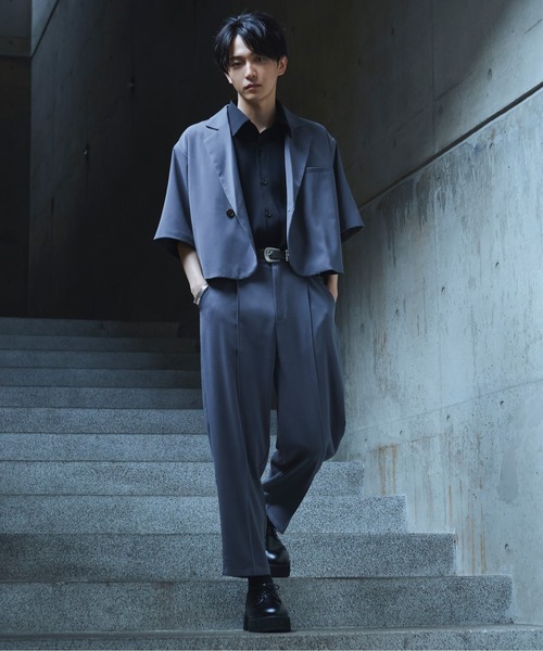 Ellno Loset(エルノロゼット)の「アンクルテーパードパンツ/セットアップ対応(スラックス・メンズ・ライトグレー/ブラック/ピンク/ブルー・SMALL/MEDIUM/LARGE)」の3枚目の写真