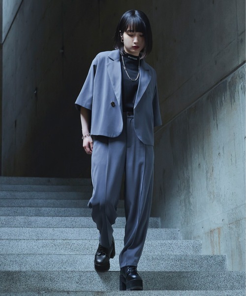 Ellno Loset(エルノロゼット)の「アンクルテーパードパンツ/セットアップ対応(スラックス・メンズ・ライトグレー/ブラック/ピンク/ブルー・SMALL/MEDIUM/LARGE)」の10枚目の写真