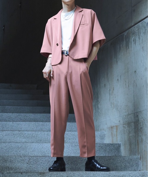 Ellno Loset(エルノロゼット)の「アンクルテーパードパンツ/セットアップ対応(スラックス・メンズ・ライトグレー/ブラック/ピンク/ブルー・SMALL/MEDIUM/LARGE)」の16枚目の写真