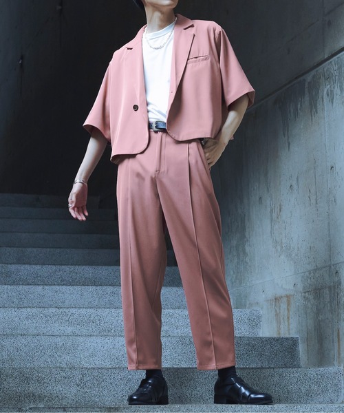 Ellno Loset(エルノロゼット)の「アンクルテーパードパンツ/セットアップ対応(スラックス・メンズ・ライトグレー/ブラック/ピンク/ブルー・SMALL/MEDIUM/LARGE)」の6枚目の写真