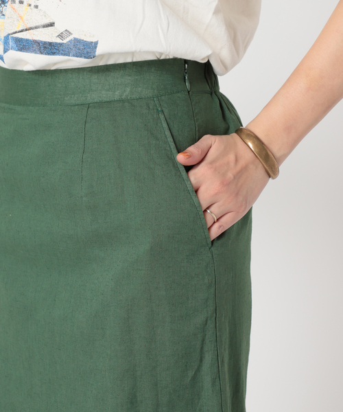 B.C STOCK（ベーセーストック）の「コットンリネン ティアードフリルスカート（スカート・レディース・ホワイト/ブラック/グリーン・FREE）」の18枚目の写真