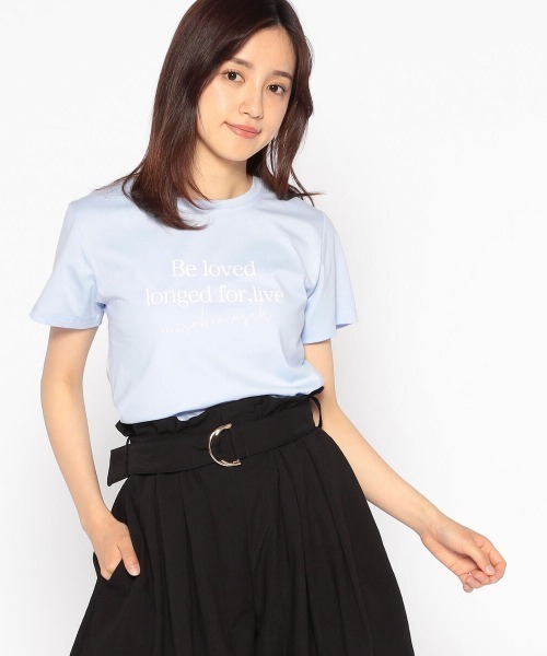 MISCH MASCH（ミッシュマッシュ）の「ロゴプリントＴシャツ（Tシャツ/カットソー・レディース・ホワイト/ライトブルー/ブラック・MEDIUM）」の3枚目の写真