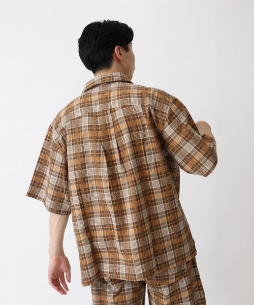 BROKEN BASE(ブロークンベース)の「チェックオープンカラーシャツ(シャツ/ブラウス・メンズ・ブラック/イエロー・MEDIUM/LARGE)」の6枚目の写真