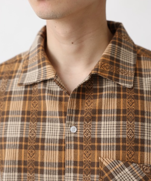 BROKEN BASE(ブロークンベース)の「チェックオープンカラーシャツ(シャツ/ブラウス・メンズ・ブラック/イエロー・MEDIUM/LARGE)」の11枚目の写真