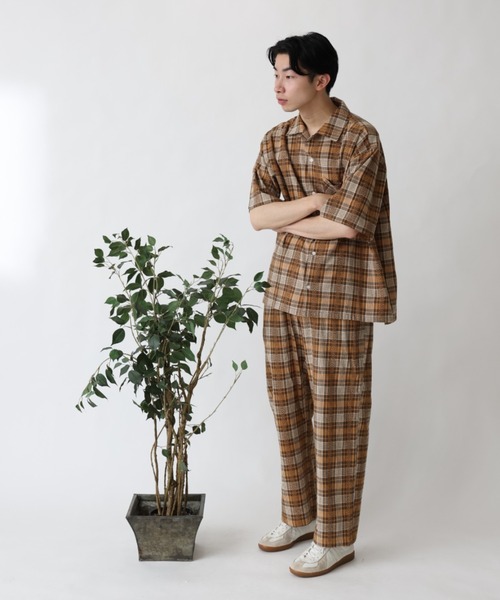 BROKEN BASE(ブロークンベース)の「チェックオープンカラーシャツ(シャツ/ブラウス・メンズ・ブラック/イエロー・MEDIUM/LARGE)」の14枚目の写真