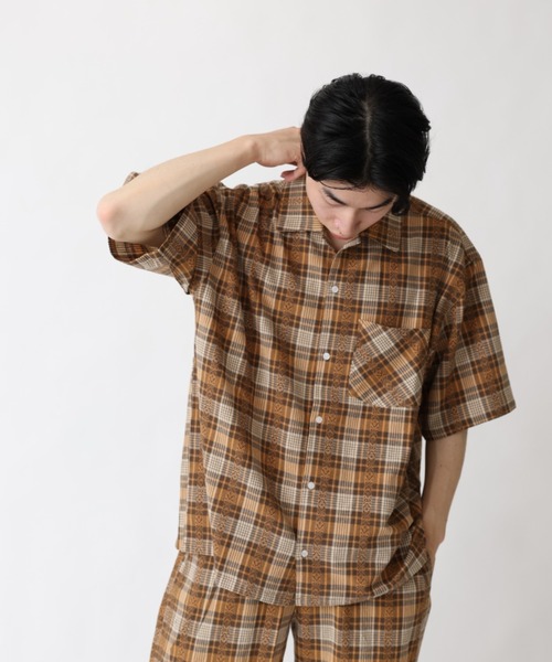 BROKEN BASE(ブロークンベース)の「チェックオープンカラーシャツ(シャツ/ブラウス・メンズ・ブラック/イエロー・MEDIUM/LARGE)」の22枚目の写真