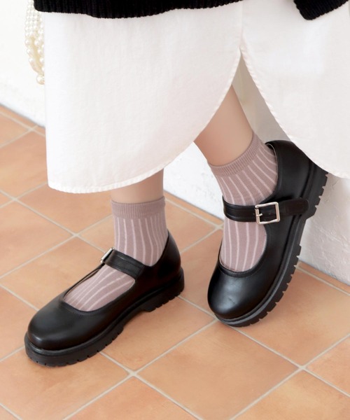 SOROTTO(ソロット)の「ストラップ 軽量厚底 タンクソールのフォーマルパンプス ◆(パンプス・キッズ・ブラック/ブラック系その他・23.0cm/24.0cm/22.0cm/21.0cm)」の5枚目の写真