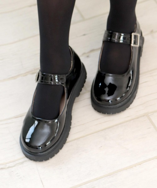 SOROTTO(ソロット)の「ストラップ 軽量厚底 タンクソールのフォーマルパンプス ◆(パンプス・キッズ・ブラック/ブラック系その他・23.0cm/24.0cm/22.0cm/21.0cm)」の10枚目の写真