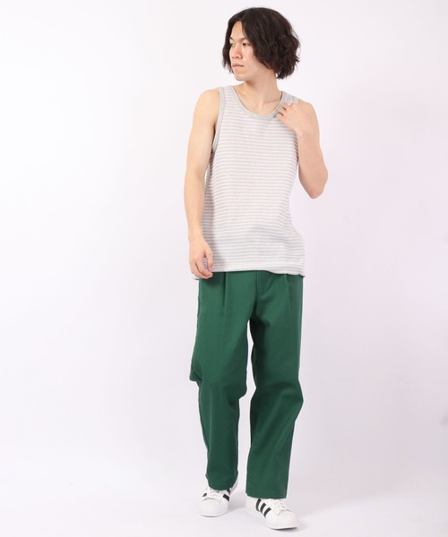 JEMORGAN（ジェーイーモーガン）の「JEMORGAN ワッフルボーダータンクトップ（パック入り）（タンクトップ・メンズ・グレー系その他/グリーン系その他/ブルー系その他/レッド系その他・M/XL/L）」の7枚目の写真