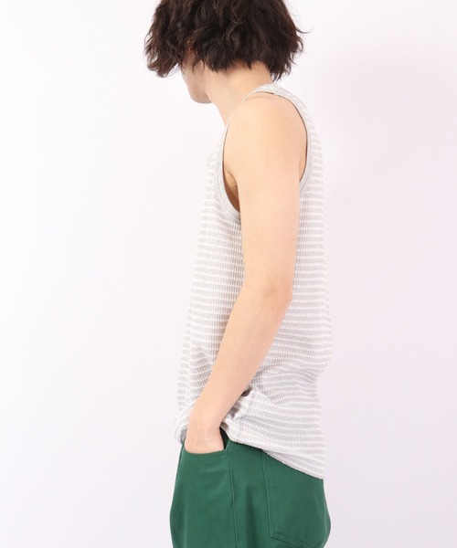JEMORGAN（ジェーイーモーガン）の「JEMORGAN ワッフルボーダータンクトップ（パック入り）（タンクトップ・メンズ・グレー系その他/グリーン系その他/ブルー系その他/レッド系その他・M/XL/L）」の21枚目の写真
