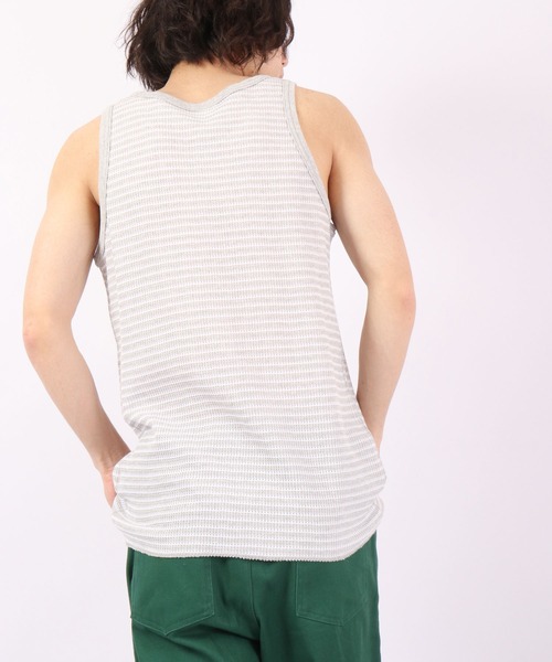 JEMORGAN（ジェーイーモーガン）の「JEMORGAN ワッフルボーダータンクトップ（パック入り）（タンクトップ・メンズ・グレー系その他/グリーン系その他/ブルー系その他/レッド系その他・M/XL/L）」の10枚目の写真