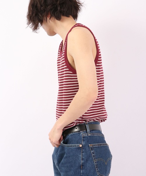 JEMORGAN（ジェーイーモーガン）の「JEMORGAN ワッフルボーダータンクトップ（パック入り）（タンクトップ・メンズ・グレー系その他/グリーン系その他/ブルー系その他/レッド系その他・M/XL/L）」の17枚目の写真