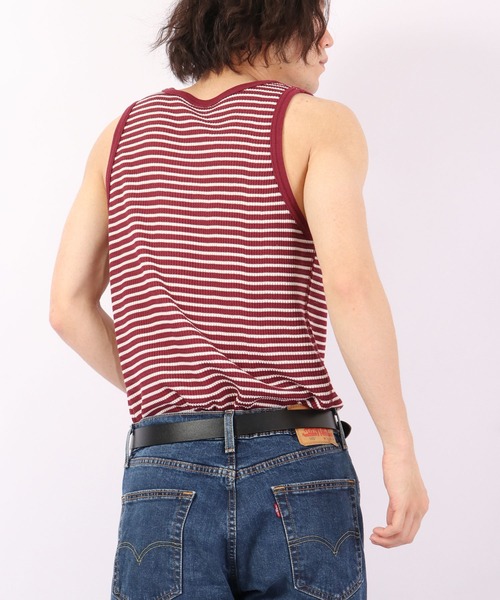 JEMORGAN（ジェーイーモーガン）の「JEMORGAN ワッフルボーダータンクトップ（パック入り）（タンクトップ・メンズ・グレー系その他/グリーン系その他/ブルー系その他/レッド系その他・M/XL/L）」の19枚目の写真