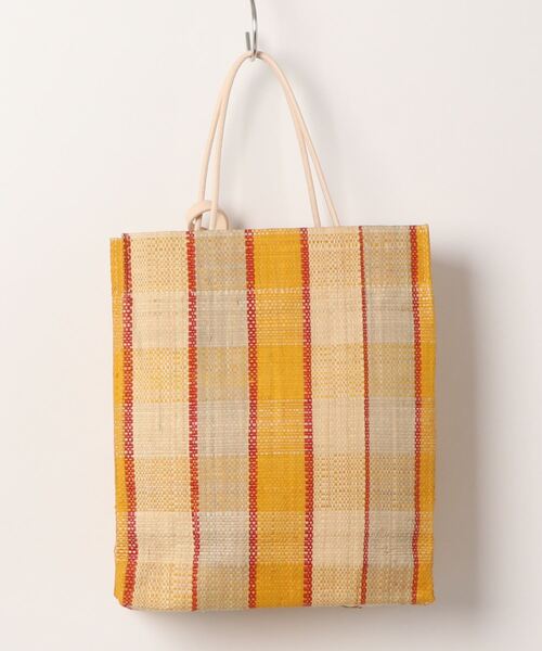 EleSac（エルサック）の「【EleSac / エルサック】ショッピングバッグカゴトート（かごバッグ・レディース・グレー/イエロー・FREE）」の3枚目の写真