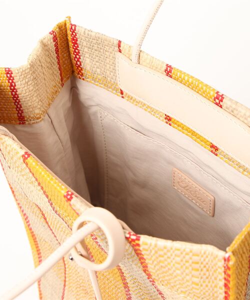 EleSac（エルサック）の「【EleSac / エルサック】ショッピングバッグカゴトート（かごバッグ・レディース・グレー/イエロー・FREE）」の4枚目の写真