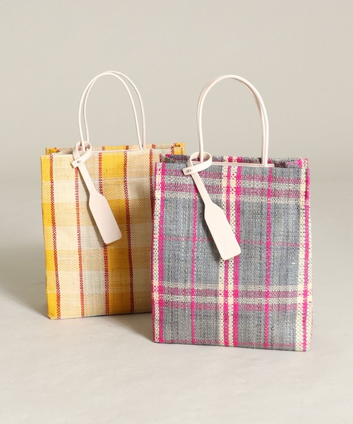 EleSac（エルサック）の「【EleSac / エルサック】ショッピングバッグカゴトート（かごバッグ・レディース・グレー/イエロー・FREE）」の11枚目の写真