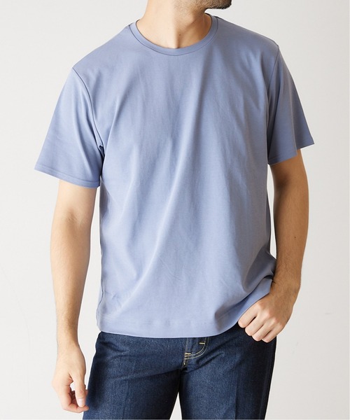 417 EDIFICE(フォーワンセブンエディフィス)の「【吸水速乾】 シルケット スムースTシャツ(Tシャツ/カットソー・メンズ・ホワイト/チャコールグレー/ブラック/ベージュ/グレー/サックスブルー・SMALL/MEDIUM/LARGE/X-LARGE)」の6枚目の写真