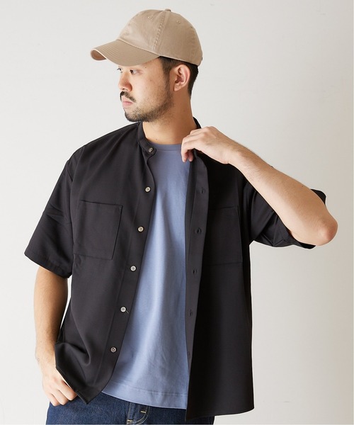 【新品】エディフィス　ニットTシャツ　メンズ　ブルー　L チェックパターン ニットシャツ（ニット／セーター）｜417