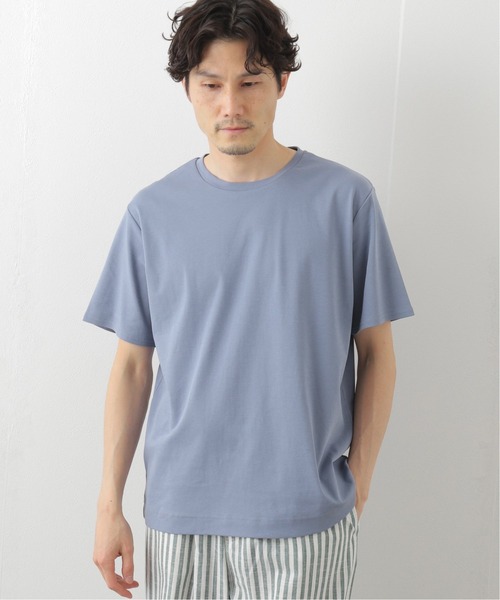 417 EDIFICE(フォーワンセブンエディフィス)の「【吸水速乾】 シルケット スムースTシャツ(Tシャツ/カットソー・メンズ・ホワイト/チャコールグレー/ブラック/ベージュ/グレー/サックスブルー・SMALL/MEDIUM/LARGE/X-LARGE)」の8枚目の写真