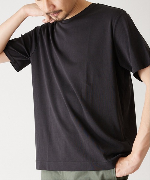 417 EDIFICE(フォーワンセブンエディフィス)の「【吸水速乾】 シルケット スムースTシャツ(Tシャツ/カットソー・メンズ・ホワイト/チャコールグレー/ブラック/ベージュ/グレー/サックスブルー・SMALL/MEDIUM/LARGE/X-LARGE)」の7枚目の写真