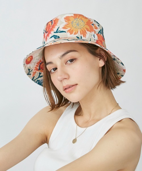Chapeau d' O(シャポードオー)の「Chapeau d' O Flower PT Bucket(ハット・レディース・オレンジ/ブルー・M/57.5cm)」の5枚目の写真
