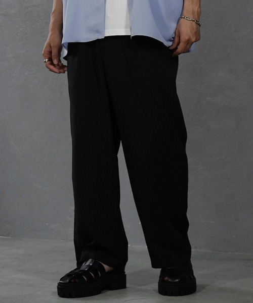 MinoriTY(マイノリティ)の「【MinoriTY】接触冷感サマーワイドスラックス メンズ ワイドパンツ とろみ素材 無地 夏服 秋服 オーバーサイズ ルーズシルエット(スラックス・メンズ・ブラック/アイボリー/グレー系その他/ブラウン/モカ・S/M/L)」の12枚目の写真