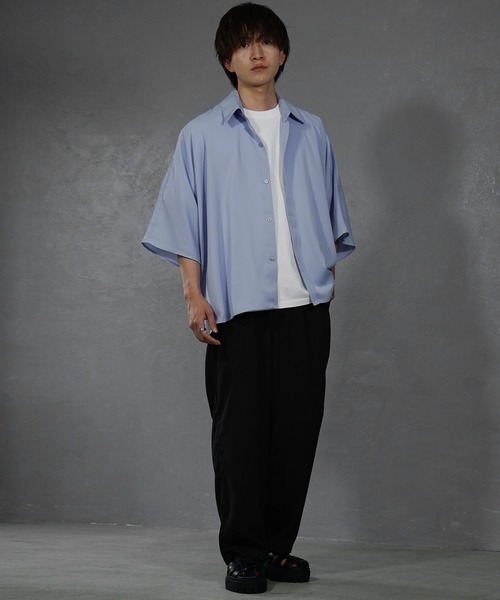 MinoriTY(マイノリティ)の「【MinoriTY】接触冷感サマーワイドスラックス メンズ ワイドパンツ とろみ素材 無地 夏服 秋服 オーバーサイズ ルーズシルエット(スラックス・メンズ・ブラック/アイボリー/グレー系その他/ブラウン/モカ・S/M/L)」の13枚目の写真