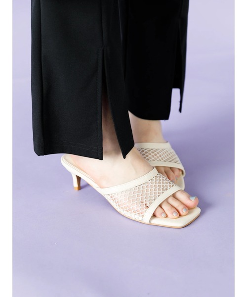 koe（コエ）の「メッシュサンダル＊（サンダル・レディース・ブラック/オフホワイト・S/M/L）」の6枚目の写真