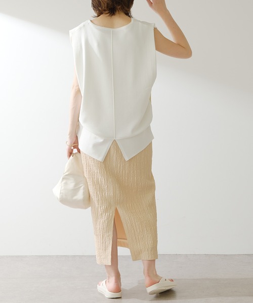 COLLAGE GALLARDAGALANTE（コラージュガリャルダガランテ）の「サイドラメサマーニット（ニット/セーター・レディース・ホワイト/ブラック・FREE）」の10枚目の写真