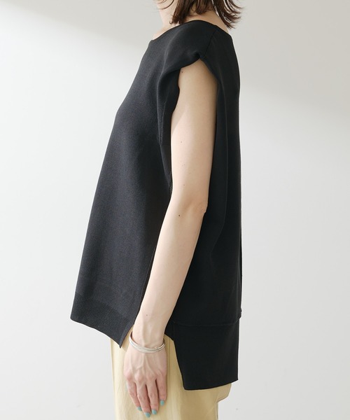 COLLAGE GALLARDAGALANTE（コラージュガリャルダガランテ）の「サイドラメサマーニット（ニット/セーター・レディース・ホワイト/ブラック・FREE）」の4枚目の写真