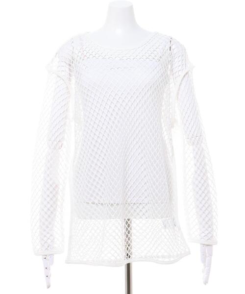 INGNI（イング）の「メッシュトップス（Tシャツ/カットソー・レディース・ブラック/オフホワイト/オレンジ/ブルー・M）」の5枚目の写真