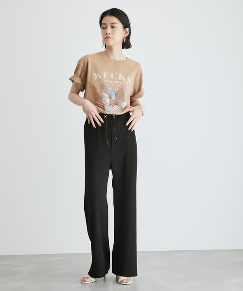 ADAM ET ROPE'(アダムエロペ)の「【GOOD ROCK SPEED】ROCK Tee(Tシャツ/カットソー・レディース・ベージュ/ブラック・FREE)」の8枚目の写真