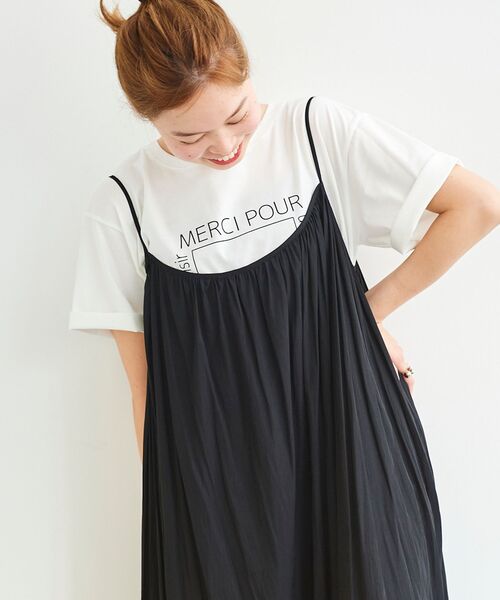 le.coeur blanc（ルクールブラン）の「スクエアロゴプリントTシャツ（Tシャツ/カットソー・レディース・オフホワイト/キャメル・38）」の8枚目の写真