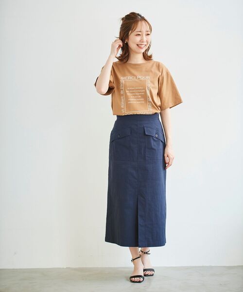 le.coeur blanc（ルクールブラン）の「スクエアロゴプリントTシャツ（Tシャツ/カットソー・レディース・オフホワイト/キャメル・38）」の13枚目の写真