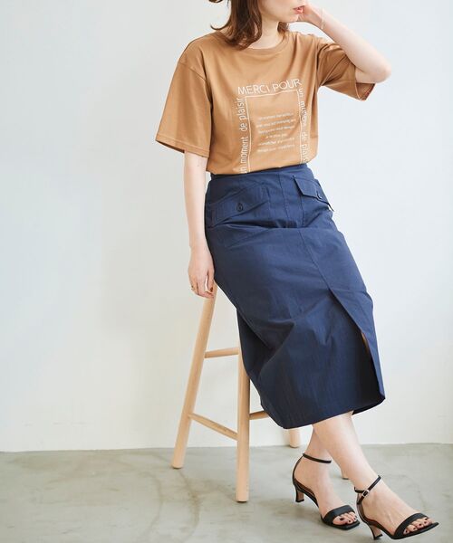 le.coeur blanc（ルクールブラン）の「スクエアロゴプリントTシャツ（Tシャツ/カットソー・レディース・オフホワイト/キャメル・38）」の16枚目の写真