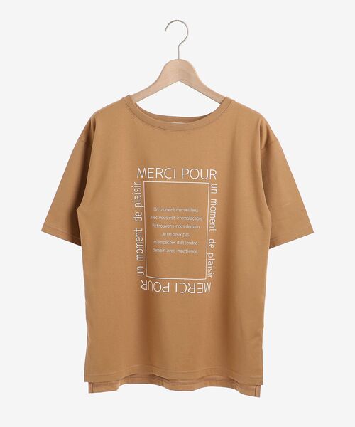 le.coeur blanc（ルクールブラン）の「スクエアロゴプリントTシャツ（Tシャツ/カットソー・レディース・オフホワイト/キャメル・38）」の19枚目の写真