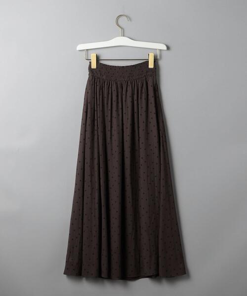 UNITED ARROWS(ユナイテッドアローズ)の「ドットプリント ギャザー ロングスカート(スカート・レディース・ブラック/ダークブラウン・36/38)」の10枚目の写真