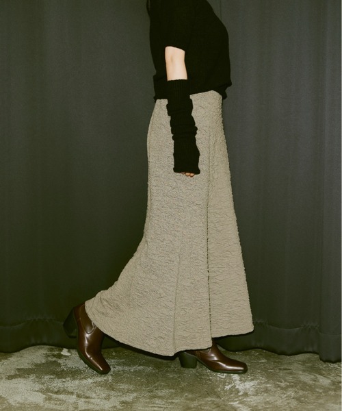 Happy John（ハッピージョン）の「jacquard mermaid skirt/ジャガードマーメイドスカート（スカート・レディース・ブラック/グレー/ブルー/アイボリー・FREE）」の4枚目の写真