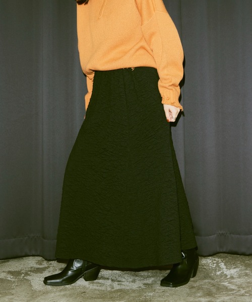 Happy John（ハッピージョン）の「jacquard mermaid skirt/ジャガードマーメイドスカート（スカート・レディース・ブラック/グレー/ブルー/アイボリー・FREE）」の5枚目の写真