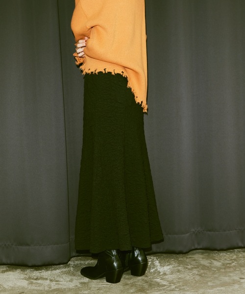 Happy John（ハッピージョン）の「jacquard mermaid skirt/ジャガードマーメイドスカート（スカート・レディース・ブラック/グレー/ブルー/アイボリー・FREE）」の7枚目の写真