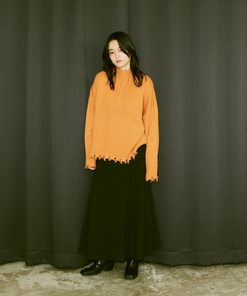 Happy John（ハッピージョン）の「jacquard mermaid skirt/ジャガードマーメイドスカート（スカート・レディース・ブラック/グレー/ブルー/アイボリー・FREE）」の8枚目の写真