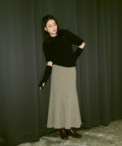 Happy John（ハッピージョン）の「jacquard mermaid skirt/ジャガードマーメイドスカート（スカート・レディース・ブラック/グレー/ブルー/アイボリー・FREE）」の14枚目の写真